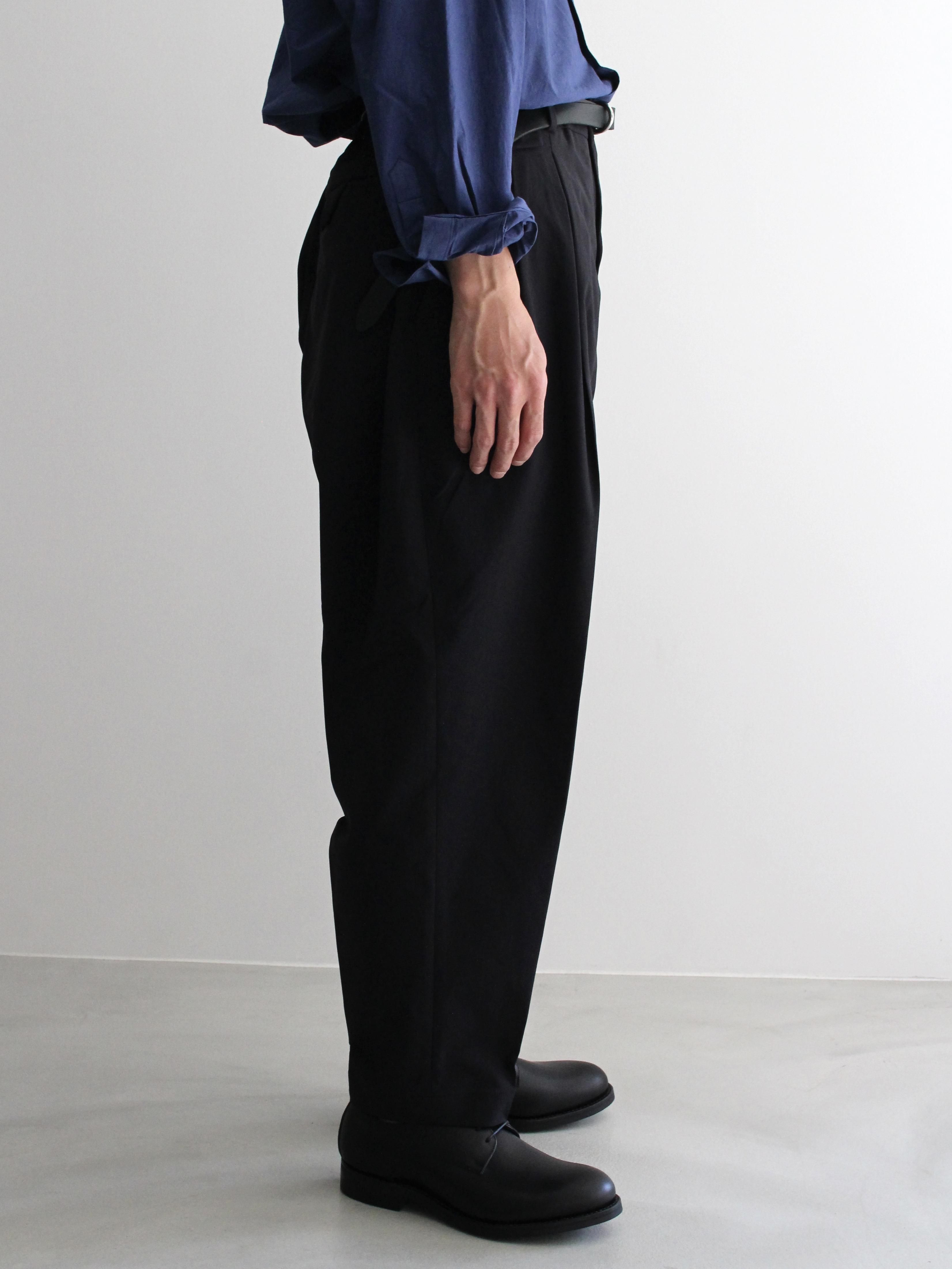 YOKO SAKAMOTO SUIT TAPERED TROUSERS - RE BLACK - PURAS