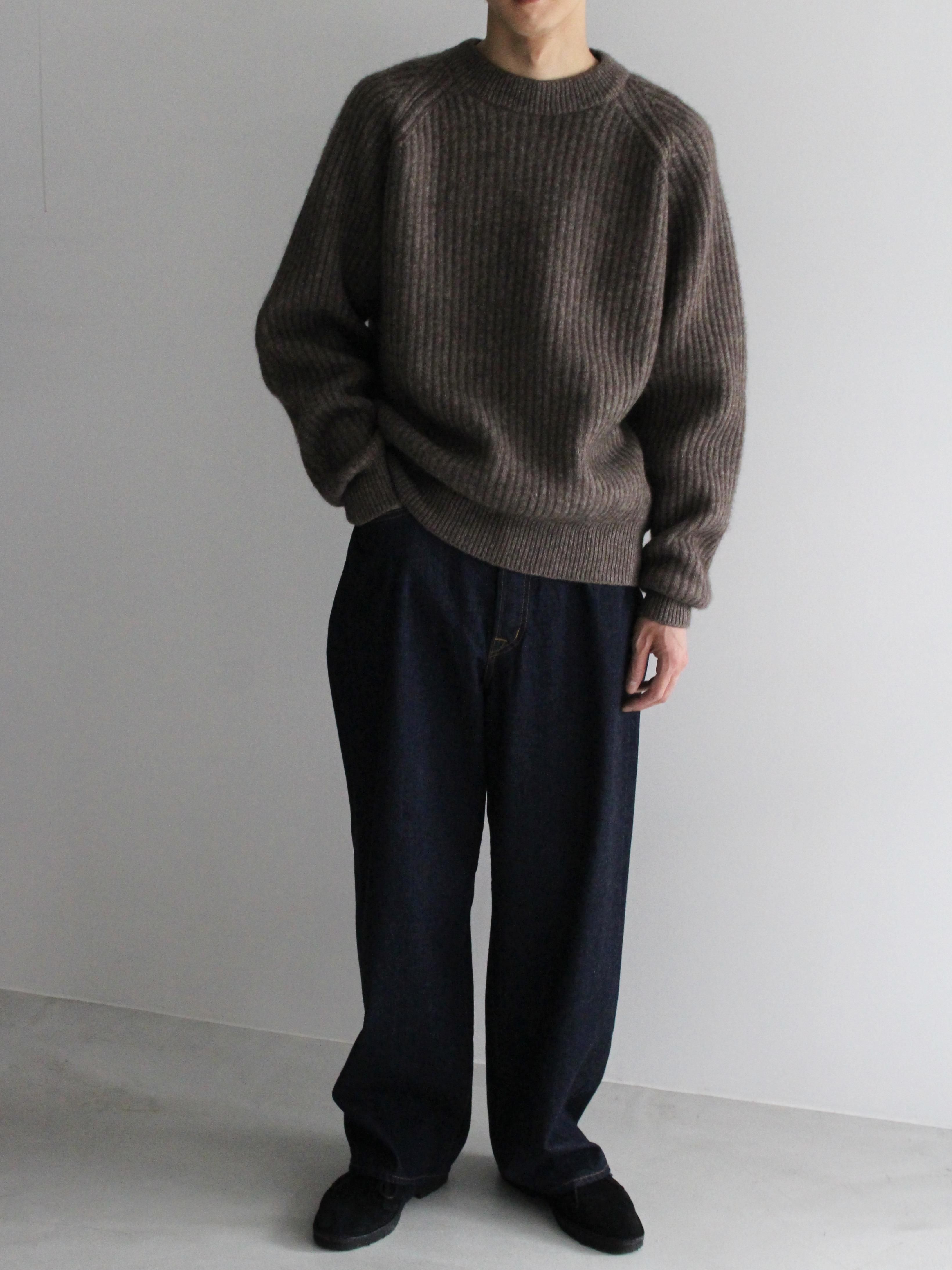 YOKO SAKAMOTO YAK CREW NECK KNIT - HEATHER BROWN - PURAS