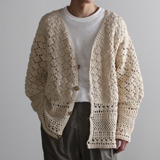 MacMahon Knitting Mills×Niche　Crochet Cardigan/SOLID - NATURAL - PURAS