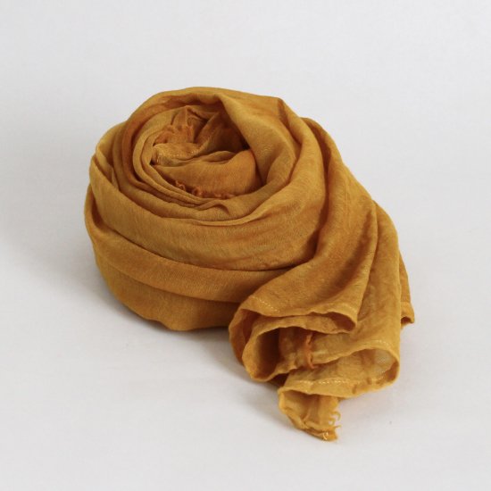 YOKO SAKAMOTO WOOL SILK SCARF/ABSTRACT - YELLOW - PURAS