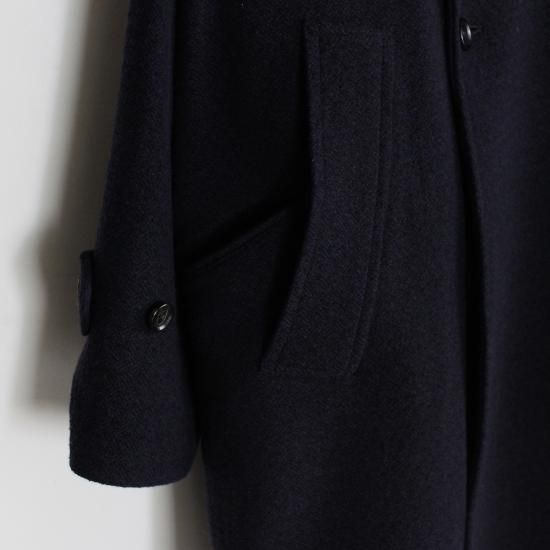 ULTERIOR WOOL SILK TWEED S/C COAT - NAVY - PURAS