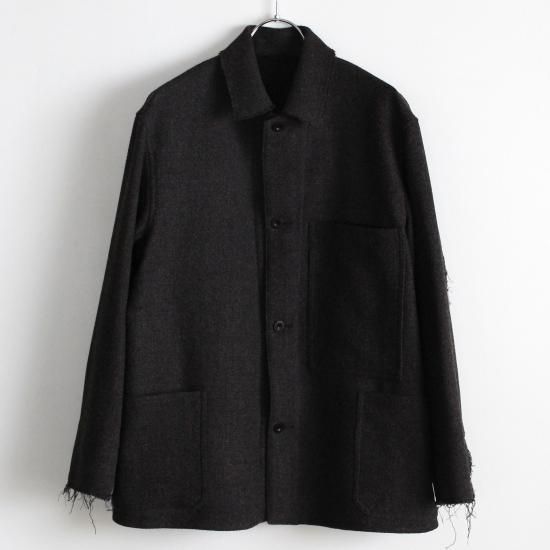 ULTERIOR SHETLAND WOOL SILK TWEED COVERALL - KHAKI BROWN - PURAS