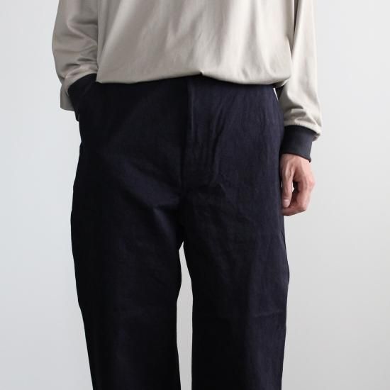ULTERIOR WASHED BIZEN TWILL MILITARY PANTS - NAVY - PURAS
