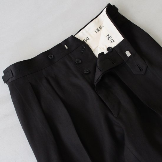 NEAT LYOCELL CHINO/Wide TypeⅡ - BLACK - PURAS