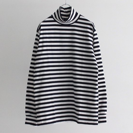 DRESS Border Turtleneck - NAVY×WHITE - PURAS