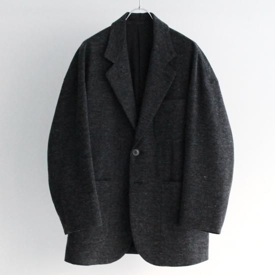 【美品】YOKO SAKAMOTO 23AW Tweed Jacket 黒 L YOKO SAKAMOTO TWEED BIG JACKET - GRAY - PURAS
