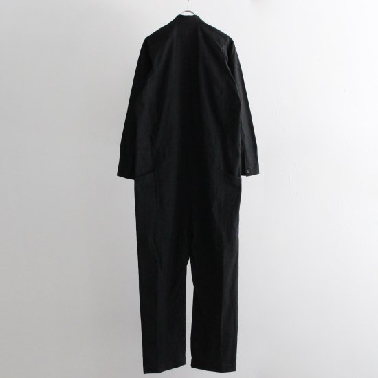 O project JUMP SUIT/Dense Dobby Cloth - BLACK - PURAS