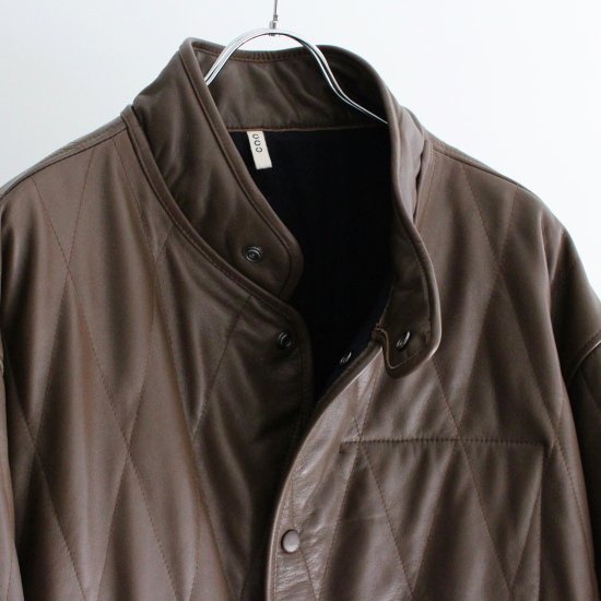 CCU “JACK” HALF COAT WITH QUILTED PADDING/COW SKIN - D.BROWN - PURAS