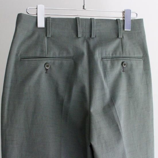 Gorsch ゴーシュスラックス メンズ Gorsch OX PINHEAD 2 INTACK WIDE TROUSERS - DEEP GREEN - PURAS