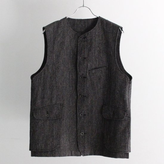 Gorsch HEATHER SERGE GESSEREI WAIST COAT - BLACK - PURAS