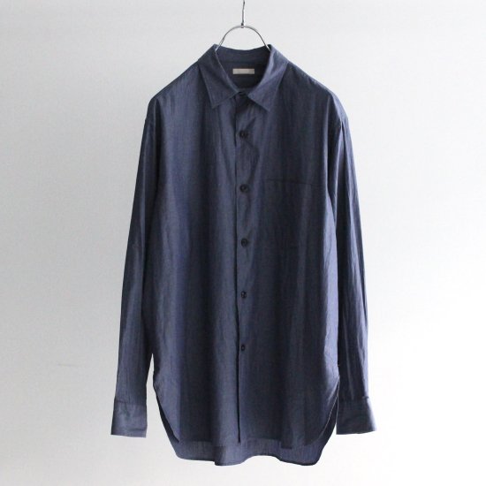 ULTERIOR WASHED CHAMBRAY POPLIN SHIRT - BLUE - PURAS