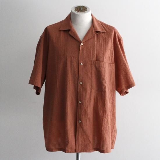 SEVEN BY SEVEN OVER DYED OPEN COLLAR SHIRTS S/S - ORANGE - PURAS