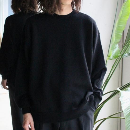 YOKO SAKAMOTO CREW NECK KNIT - BLACK - PURAS