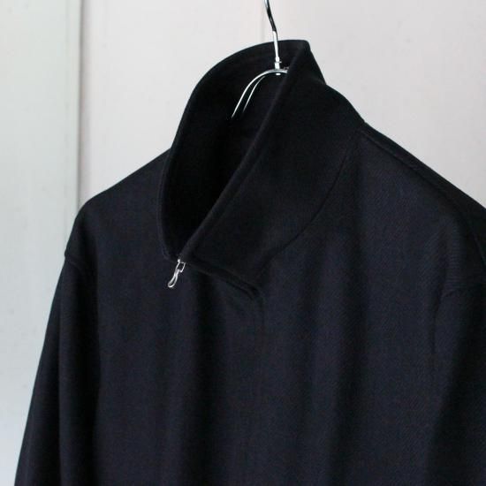 ULTERIOR CHAMBRAY SOFT MELTON ZIP UP JKT - BLACK NAVY - PURAS