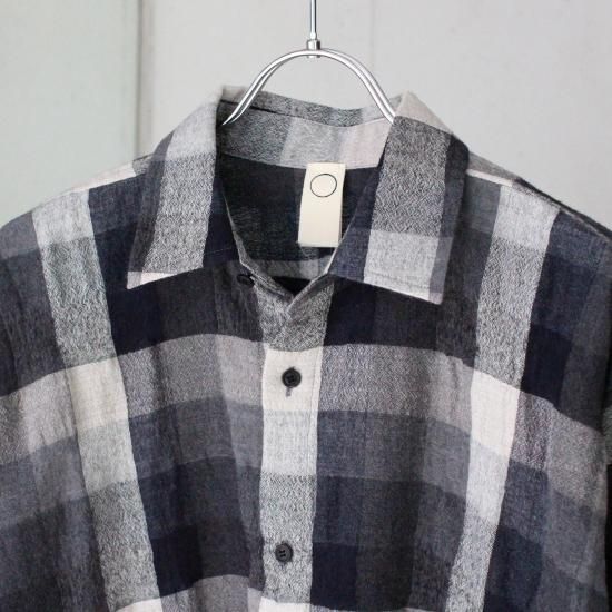 O project REGULAR SHIRT/Big Check - GREY TONES - PURAS