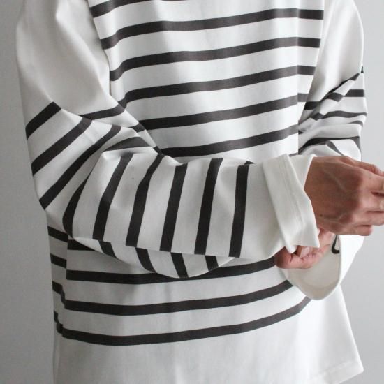 Outil TORICOT HABAS バスクシャツ サイズ1 OUTIL TORICOT HABAS - BLACK×OFF - PURAS