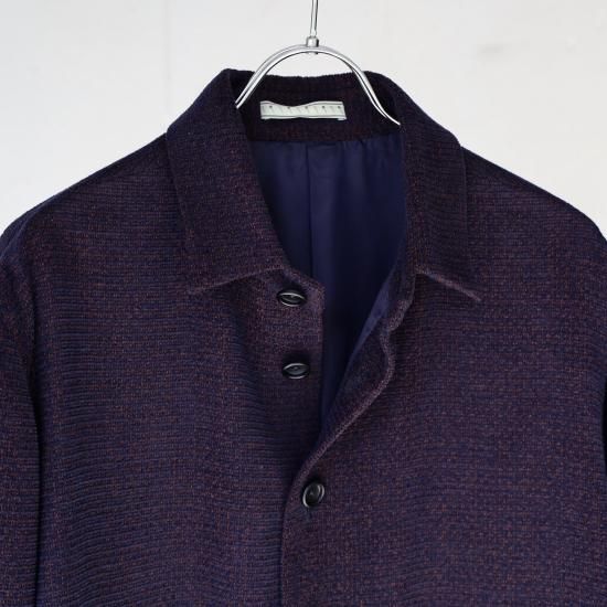 Gorsch WOOL RAYON VELVET YARN COVER JACKET - NAVY - PURAS