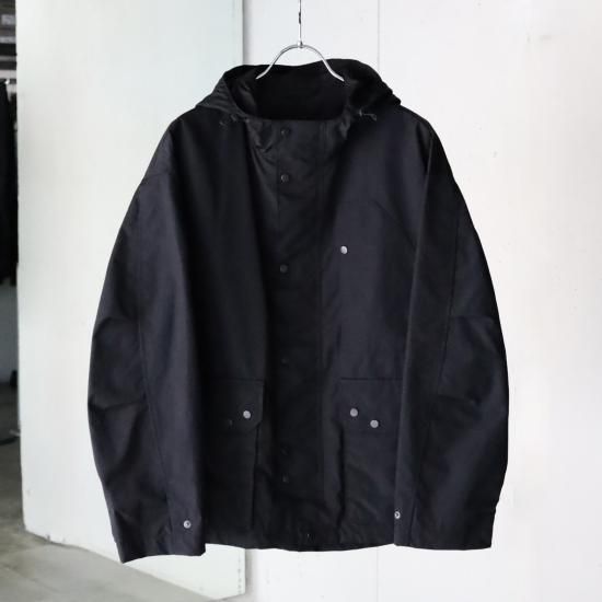 ジャケット・アウター ULTERIOR / WASHED NYLON KARZE HOODED JKT ULTERIOR WASHED NYLON KERSEY HOODED JKT - BLACK - PURAS