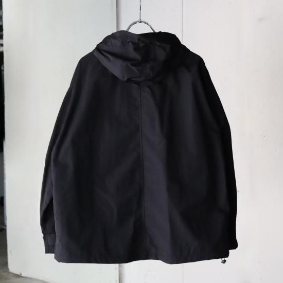 ULTERIOR WASHED NYLON KERSEY HOODED JKT - BLACK - PURAS