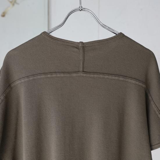 O project OVERSIZED SLEEVELESS TEE/Waffle - KHAKI - PURAS