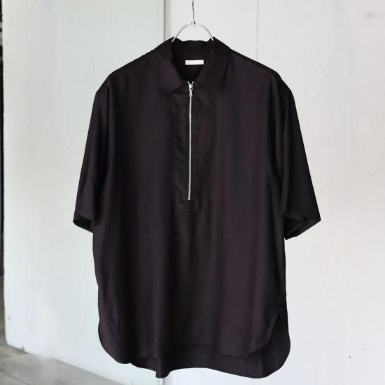 トップス RAYON LINEN TWILL HALF-ZIP SHIRT RAYON LINEN TWILL HALF-ZIP SHIRT(BLACK) - H-L