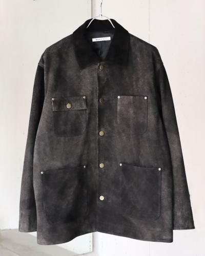 SEVEN BY SEVEN LEATHER MICHIGAN CHORE JACKET - BLACK - PURAS