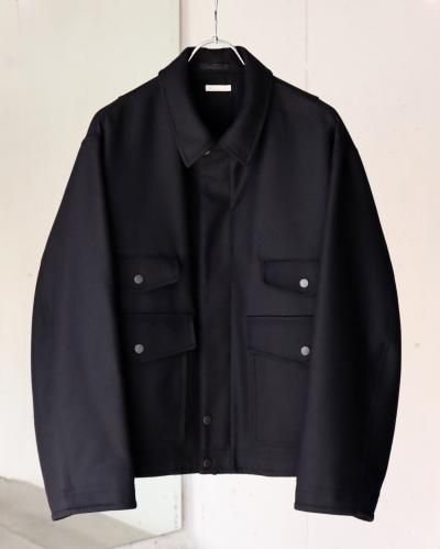 ULTERIOR SUPER FINE LIGHT MELTON SHORT HUNTING JKT - BLACK - PURAS