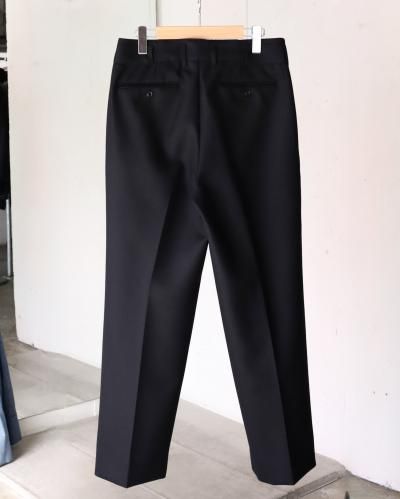 パンツ ULTERIOR SUPER FINE LIGHTMELTON TROUSERS ULTERIOR SUPER FINE LIGHT MELTON TUCKED TROUSERS - BLACK - PURAS