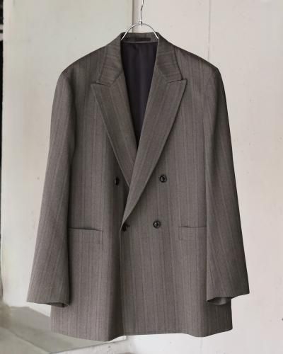 【最終】ULTERIOR SILK WOOL STRIPED OX DB JKT WASHED WOOL SILK STRIPE 2B JKT | ULTERIOR online store