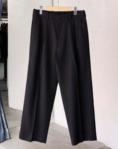 パンツ YOKO SAKAMOTO (M)Double Pleated Trousers YOKO SAKAMOTO DOUBLE PLEATED TROUSERS - BLACK - PURAS
