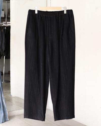 YOKO SAKAMOTO DOUBLE PLEATED WIDE EASY PANTS - STRIPE - PURAS