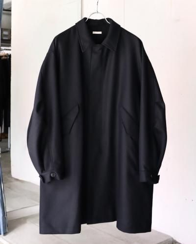 ULTERIOR SUPER FINE LIGHT MELTON B/C FIELD COAT - BLACK - PURAS
