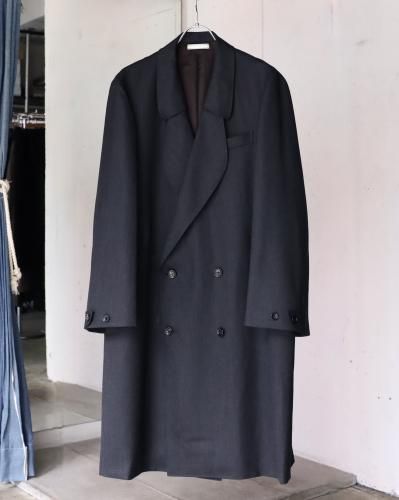 Gorsch KERSEY WOOL LAYERD LAPEL DOUBLE COAT - DARK GREY - PURAS