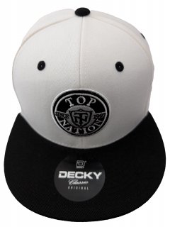 <img class='new_mark_img1' src='https://img.shop-pro.jp/img/new/icons1.gif' style='border:none;display:inline;margin:0px;padding:0px;width:auto;' />TOPNATION SINCE97 <br>SNAPBACK CAP DECKY<br>(WHITE/BLACK)