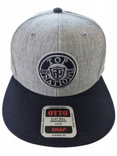 <img class='new_mark_img1' src='https://img.shop-pro.jp/img/new/icons1.gif' style='border:none;display:inline;margin:0px;padding:0px;width:auto;' />TOPNATION SINCE97 <br>SNAPBACK CAP<br>(HEATHER GREY/NAVY)