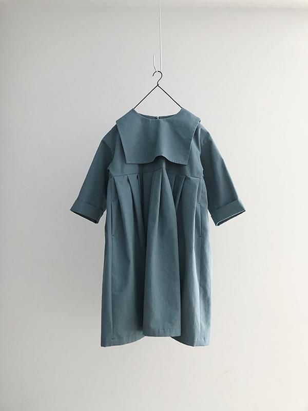 [ƥ]ceremony collection/kids sailor collar dress/ash blue