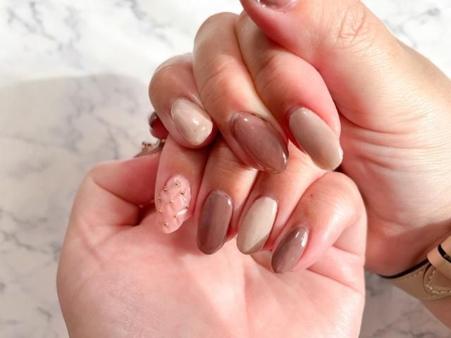 ネイルチップ キルティング ハート パール ワンホン No.3