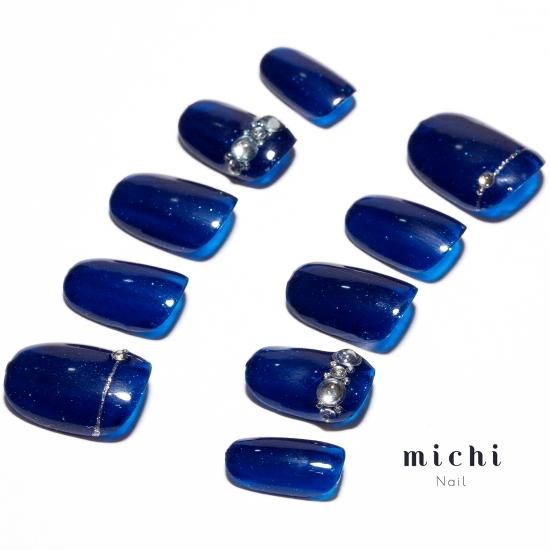 スターダストブルーネイル - ネイルチップ専門店ミチネイル