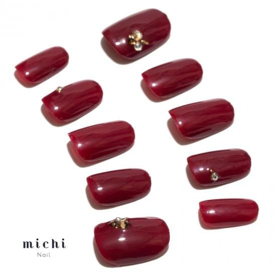 &Co. 高品質ネイルチップ【大人ボルドー×先端ライン】秋冬 秋冬大人ボルドー×先端ライン ワンカラーでこの大人の魅力 先端