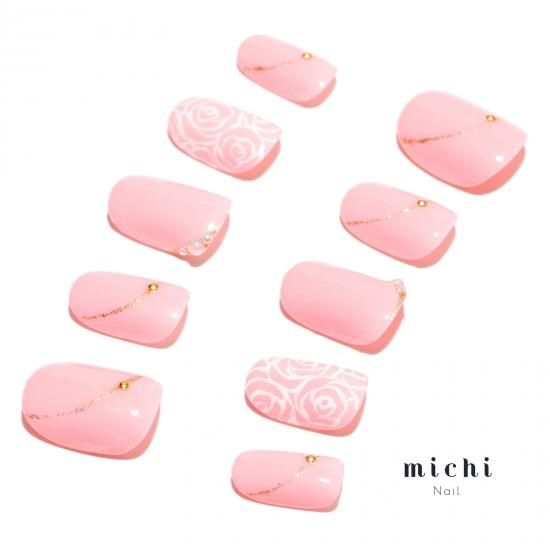 【オーダー】ネイルチップ　フレンチ　レース　薔薇 My nail💖 #レースネイル #バラネイル#中国ネイル #フレンチ