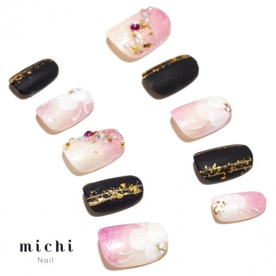 シフォンフラワー和装ネイル - ネイルチップ専門店ミチネイル