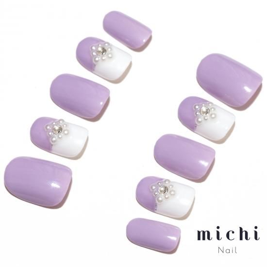 ラベンダーバイカラーネイル - ネイルチップ(つけ爪)専門店ミチネイル