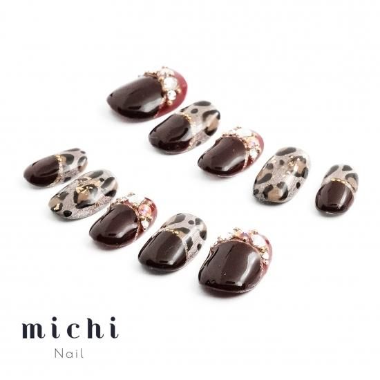 大人甘辛レオパードネイル- ネイルチップ(つけ爪)専門店ミチネイル