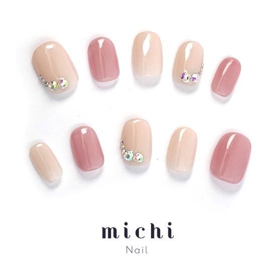 大人ベージュのうるぷるネイル- ネイルチップ(つけ爪)専門店ミチネイル