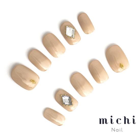 シンプルビジューネイル- ネイルチップ(つけ爪)専門店ミチネイル