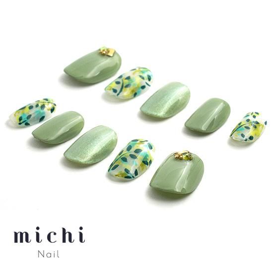 グリーンボタニカルネイル- ネイルチップ(つけ爪)専門店ミチネイル