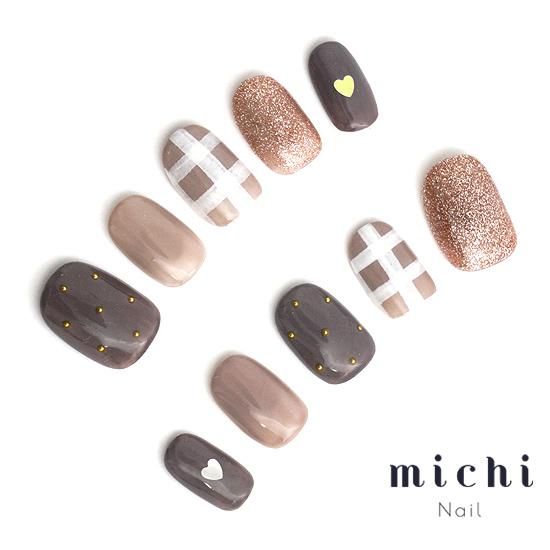 オーダーネイルチップ チェックネイル ガーリーネイル ネイルチップ チェック柄 ガーリー さくらんぼ ギャル ロング