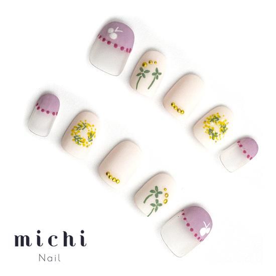 ミモザスプリングネイル- ネイルチップ(つけ爪)専門店ミチネイル