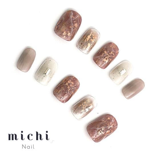 ピンクブラウンのニュアンスネイル- ネイルチップ(つけ爪)専門店