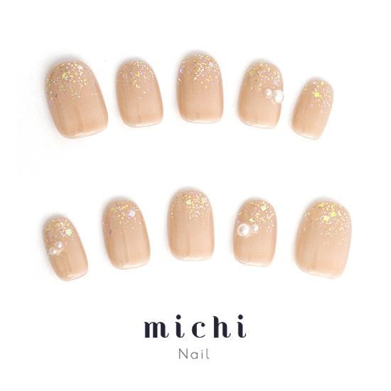 みゆページ ネイルチップ 現品可能】ニュアンスネイル ベージュ シェル ネイルチップ（つけ爪